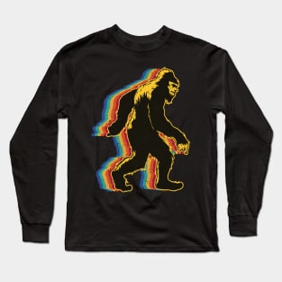 Retro Bigfoot vintage Fun and Nostalgic Sasquatch Long Sleeve T-Shirt